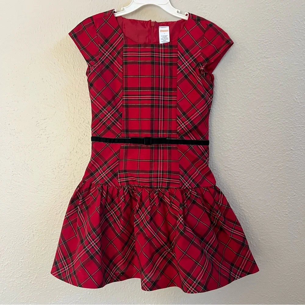 Gymboree Very Merry red plaid drop waist dress
